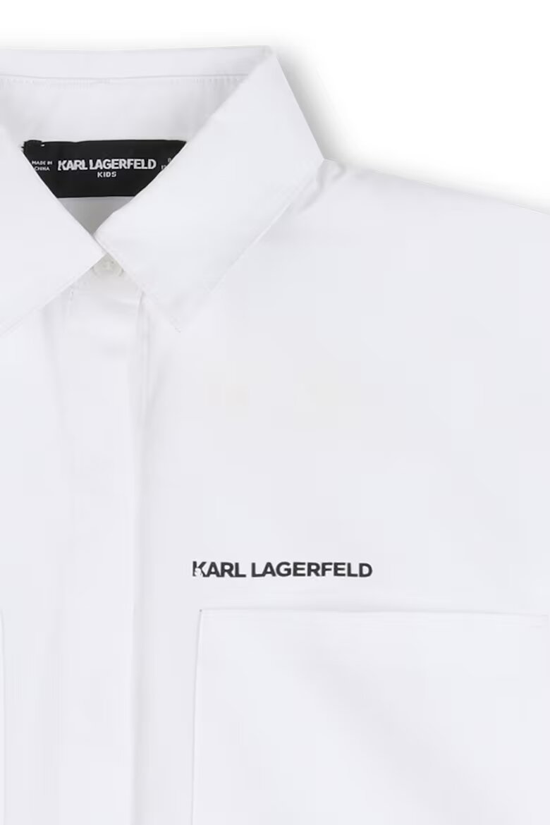 KARL LAGERFELD KIDS Къса риза с лого Избеляло черно/Мръснобял