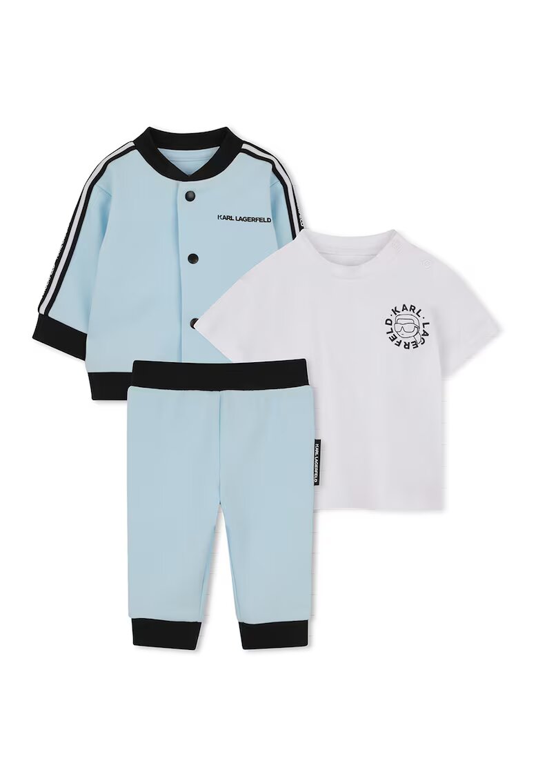 KARL LAGERFELD KIDS Комплект - 3 части - Бял/Черен/Светлосин