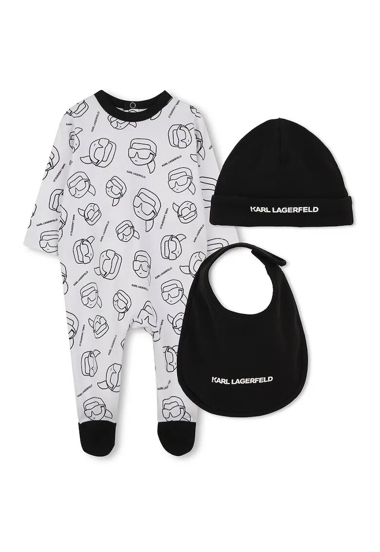 KARL LAGERFELD KIDS Комплект - 3 части - Черен/Светло сив
