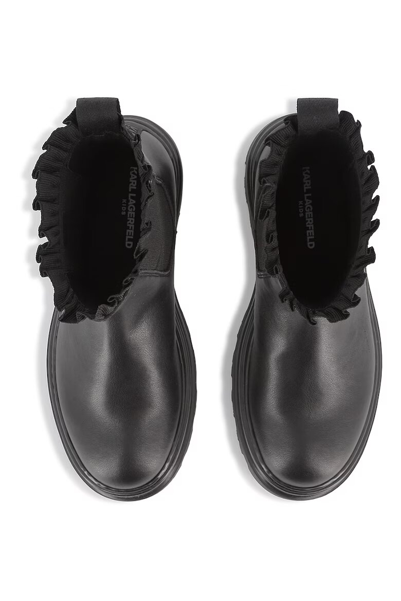 KARL LAGERFELD KIDS Кожени боти Chelsea Черен