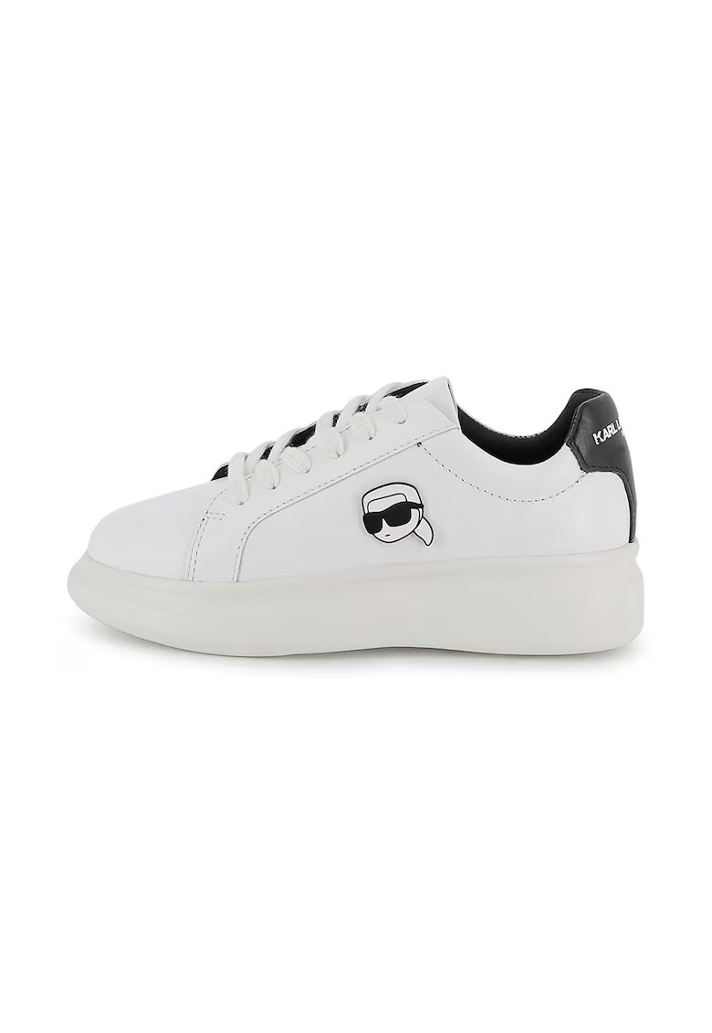 KARL LAGERFELD KIDS Кожени спортни обувки с монограм - Бял
