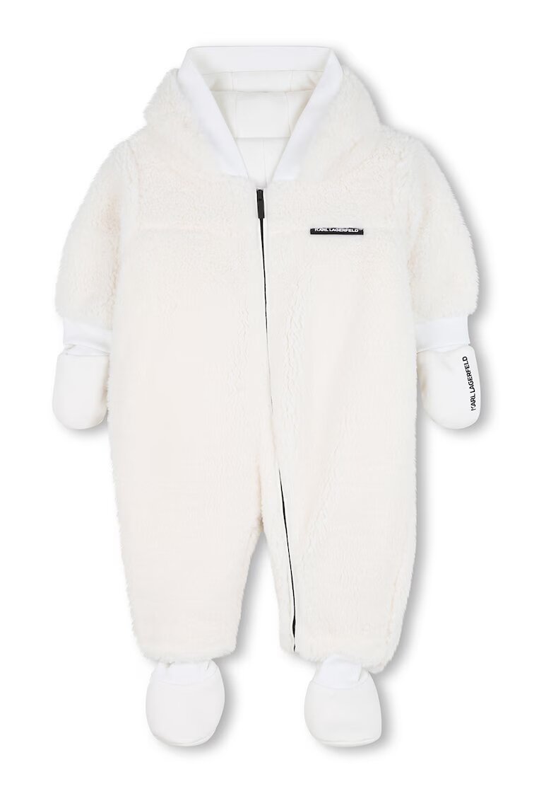 KARL LAGERFELD KIDS Мъхест гащеризон с качулка