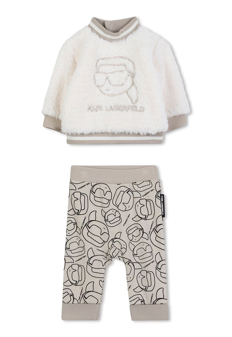 KARL LAGERFELD KIDS Мъхест суитшърт и спортен панталон - /