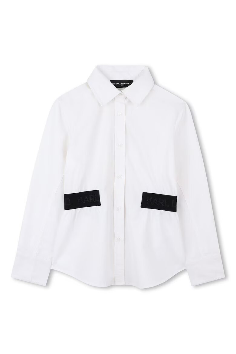 KARL LAGERFELD KIDS Памучна риза с лого Черен/Бял
