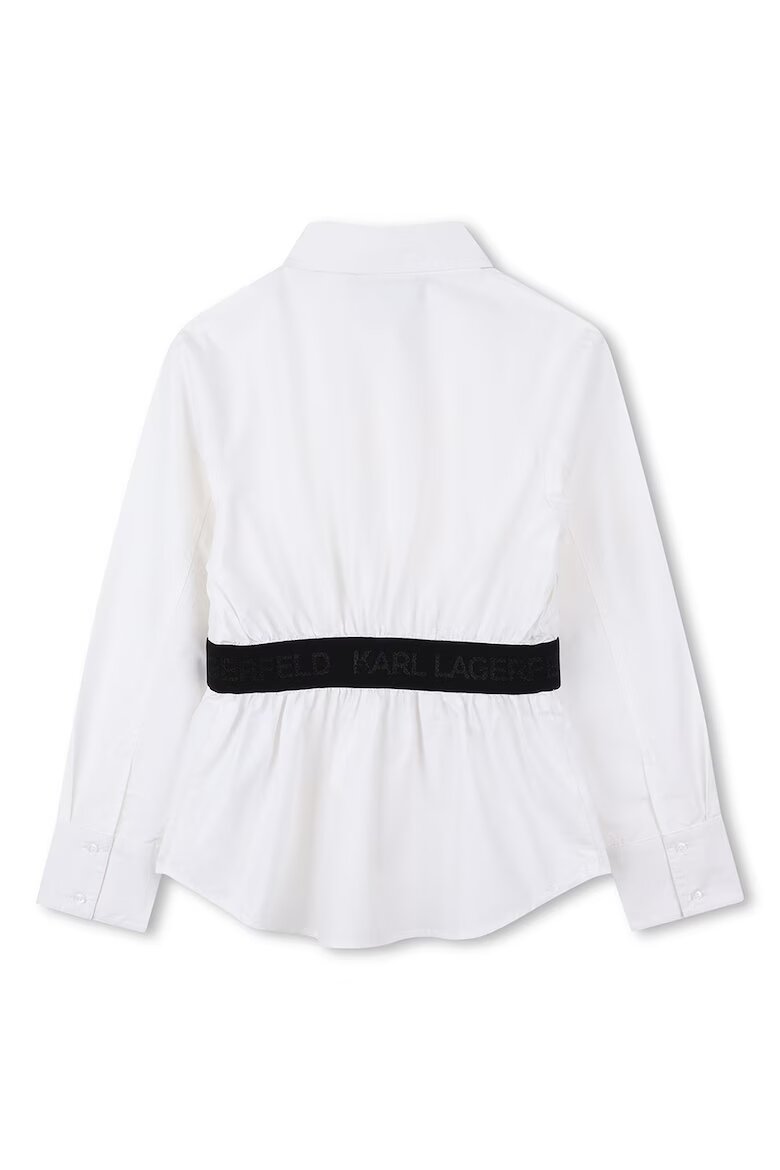 KARL LAGERFELD KIDS Памучна риза с лого Черен/Бял