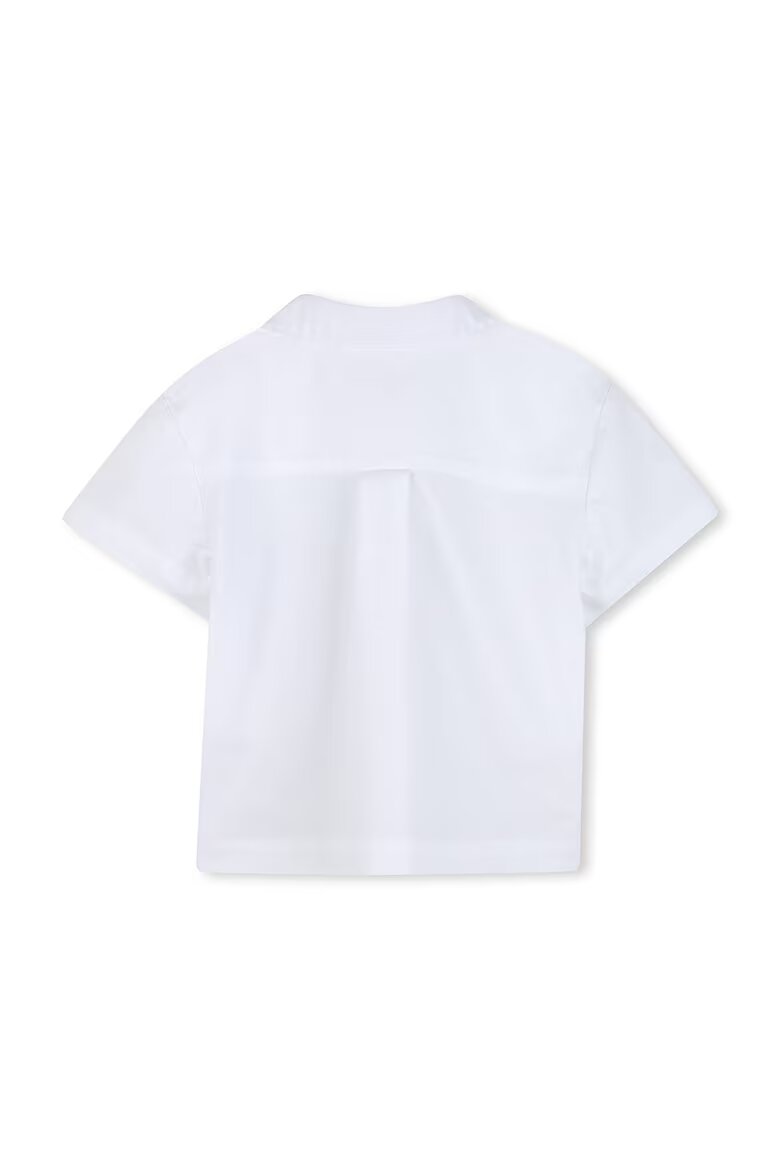 KARL LAGERFELD KIDS Памучна риза с шорти Черен/Бял