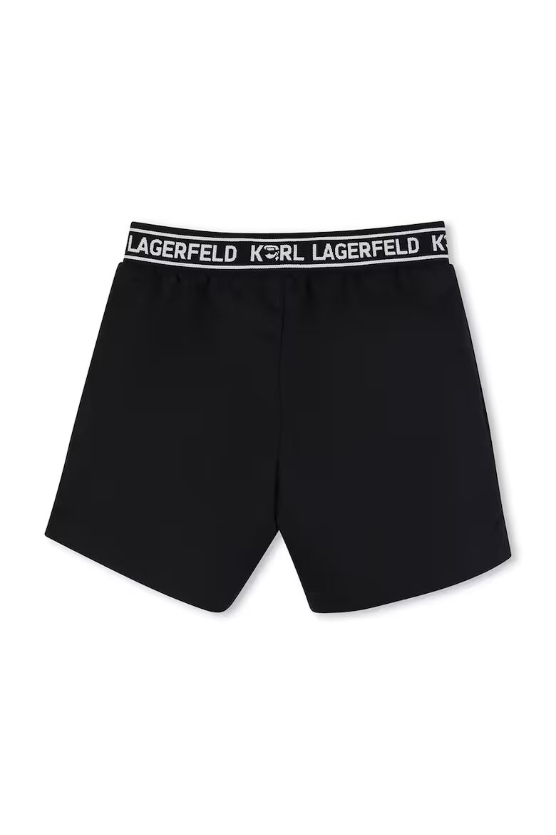 KARL LAGERFELD KIDS Памучна риза с шорти Черен/Бял