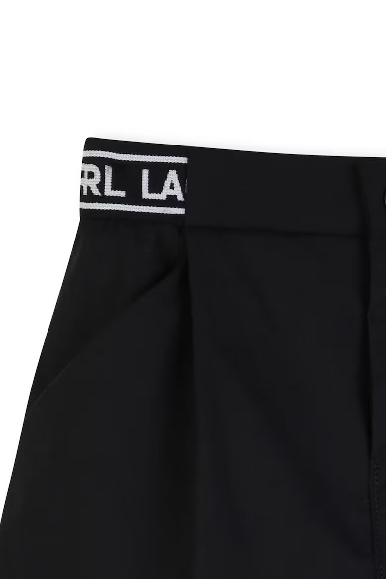 KARL LAGERFELD KIDS Памучна риза с шорти Черен/Бял