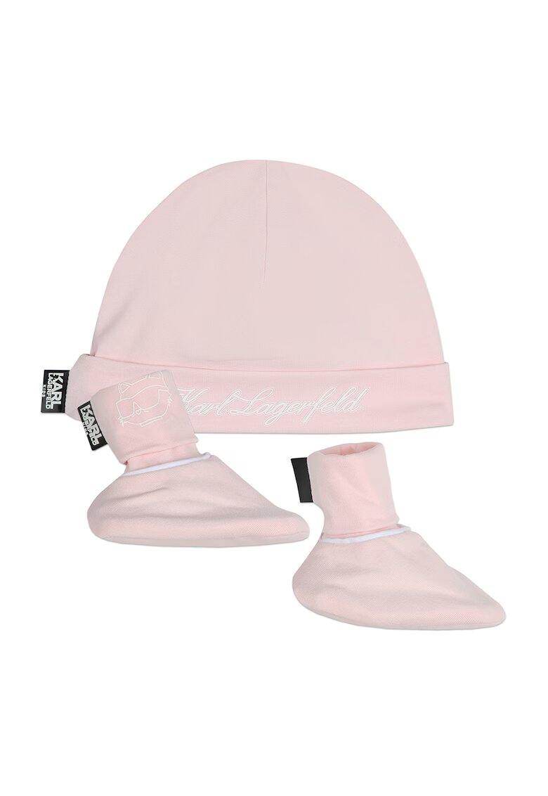 KARL LAGERFELD KIDS Памучна шапка и чорапи - 3 части