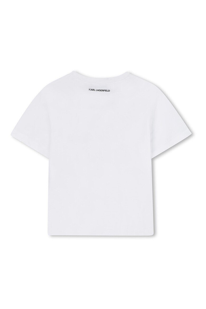 KARL LAGERFELD KIDS Памучна тениска с лого Черен/Мръснобял