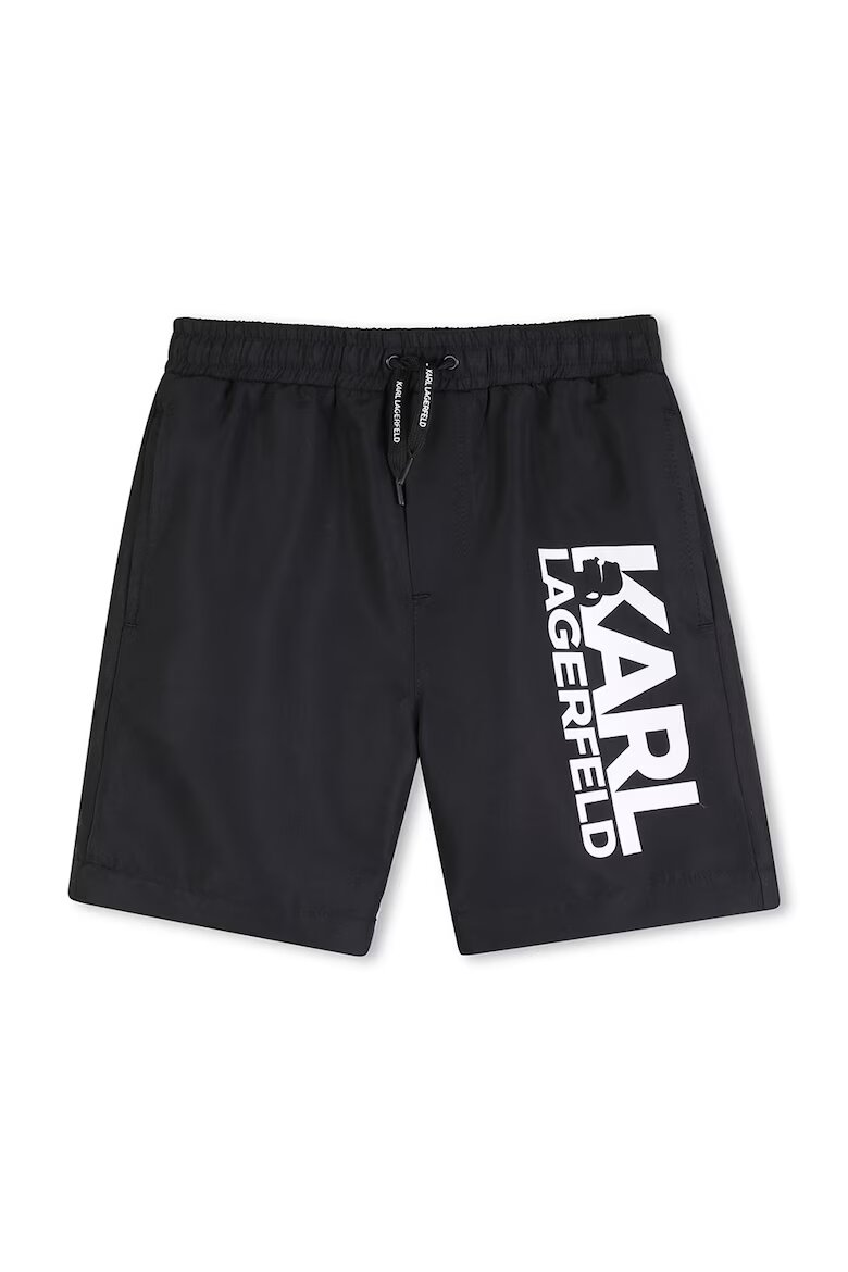 KARL LAGERFELD KIDS Плувни бермуди с лого Черен/Бял