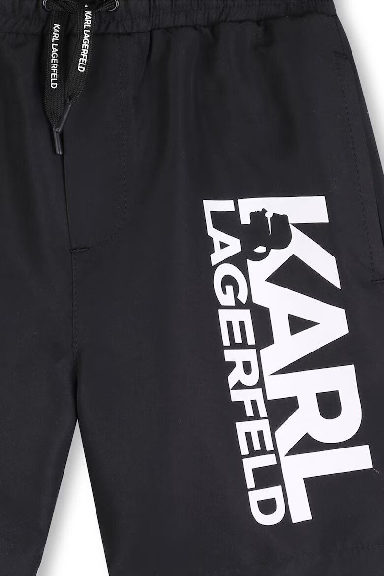 KARL LAGERFELD KIDS Плувни бермуди с лого Черен/Бял
