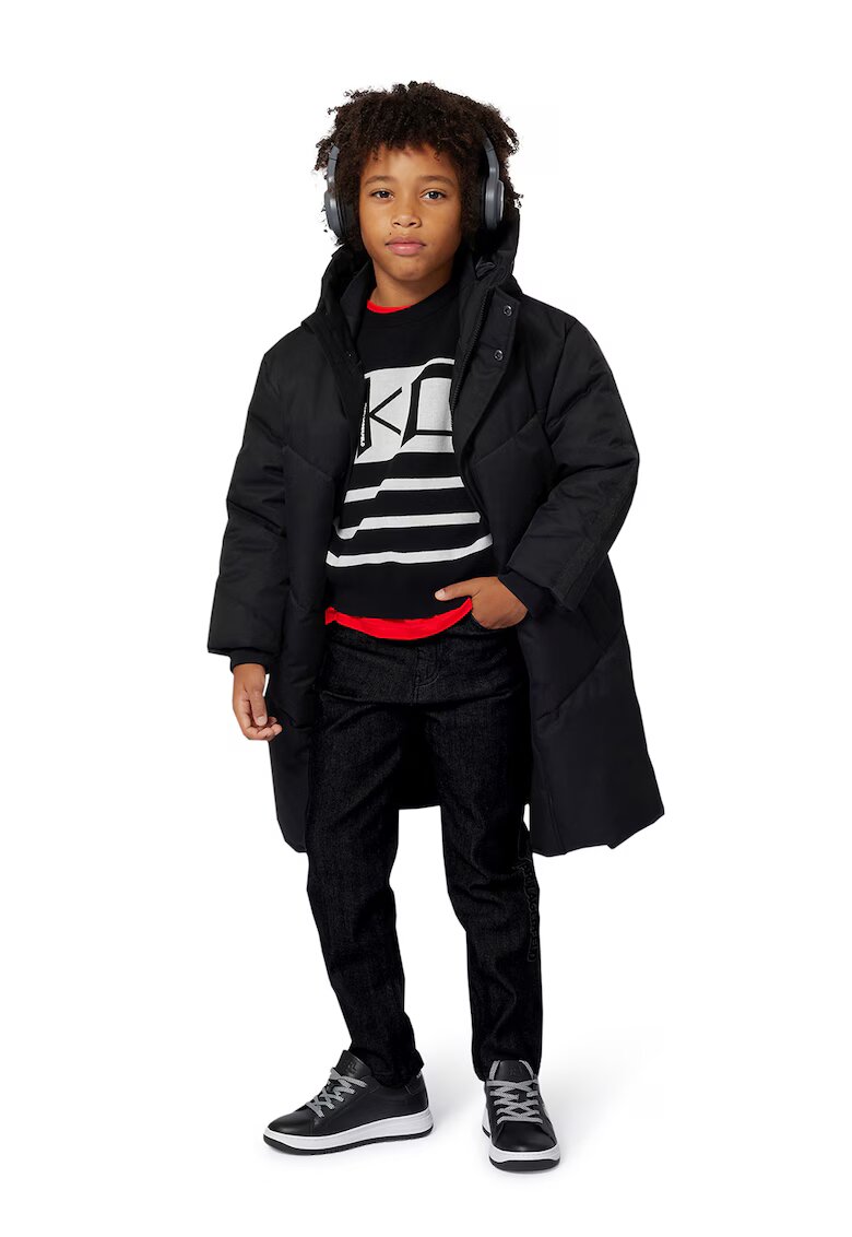 KARL LAGERFELD KIDS Пуловер с райе - Слонова кост/Черен
