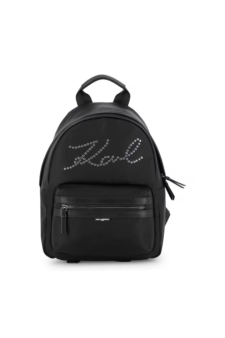 KARL LAGERFELD KIDS Раница от еко кожа с декоративни камъни Черен