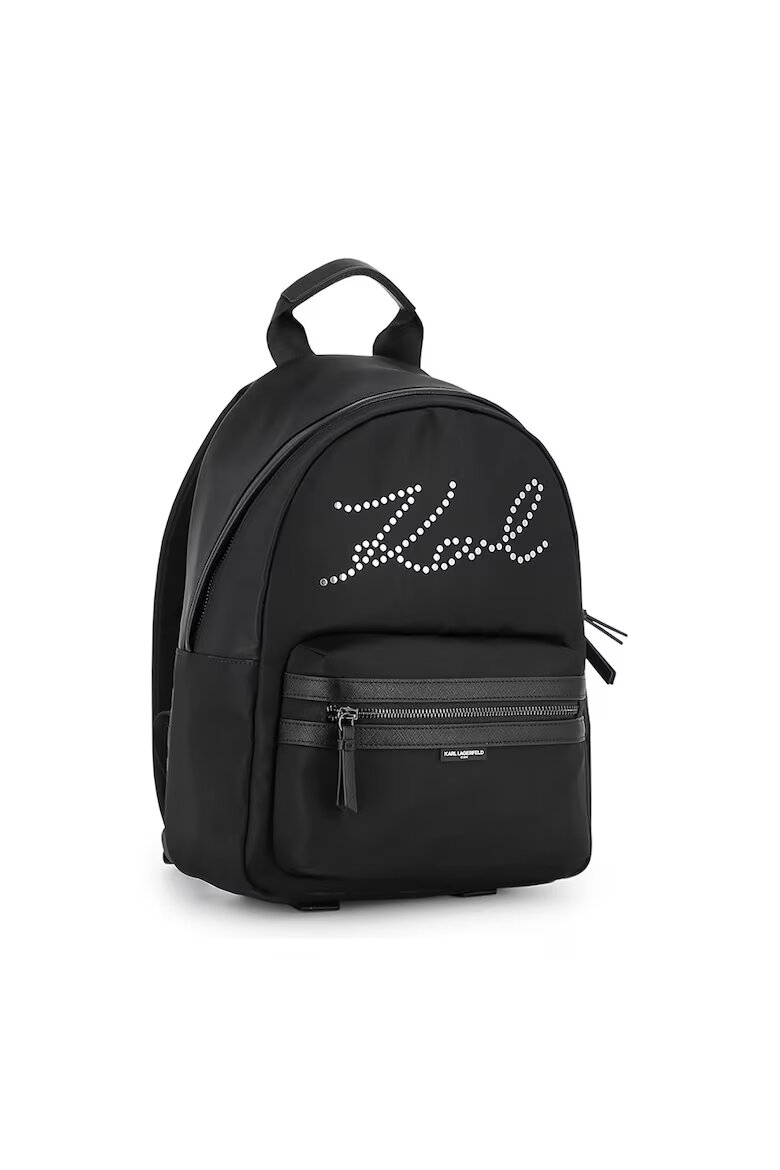 KARL LAGERFELD KIDS Раница от еко кожа с декоративни камъни Черен