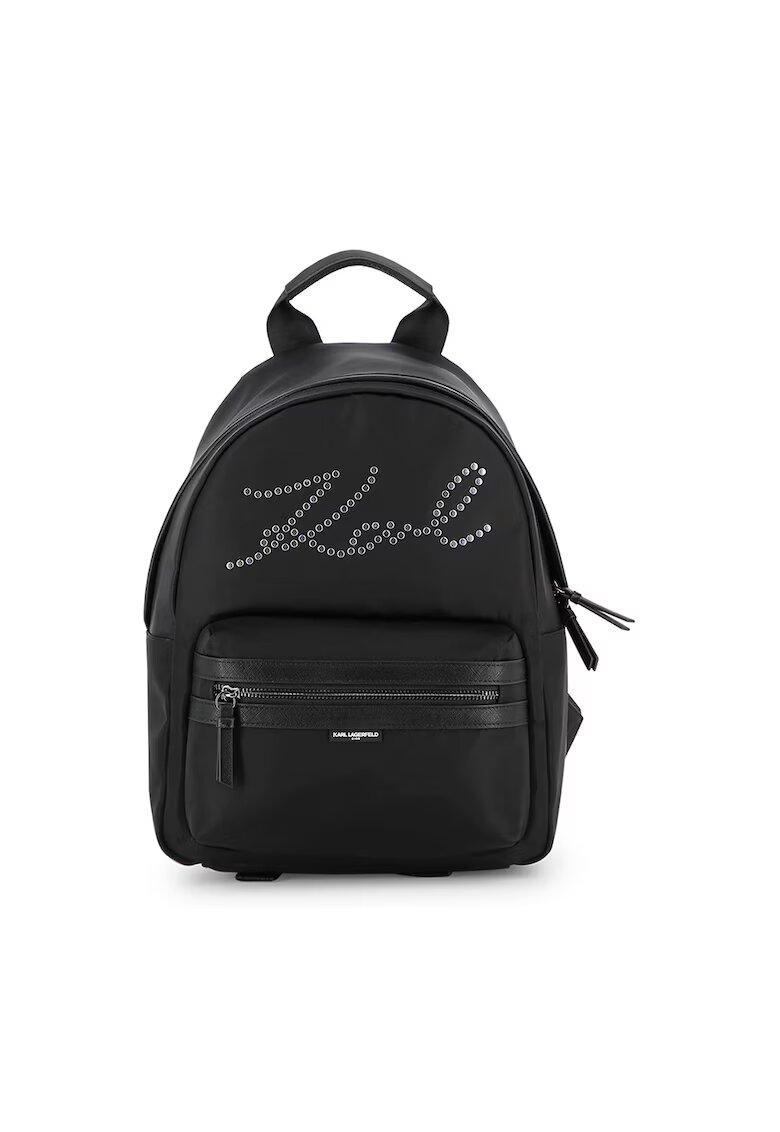 KARL LAGERFELD KIDS Раница от еко кожа с декоративни камъни - Черен