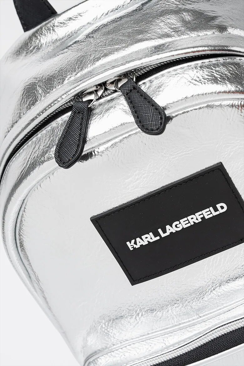 KARL LAGERFELD KIDS Раница с метално лого Сребрист