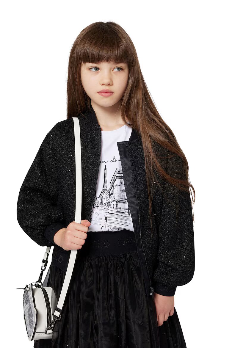 KARL LAGERFELD KIDS Разкроена пола от тюл Черен
