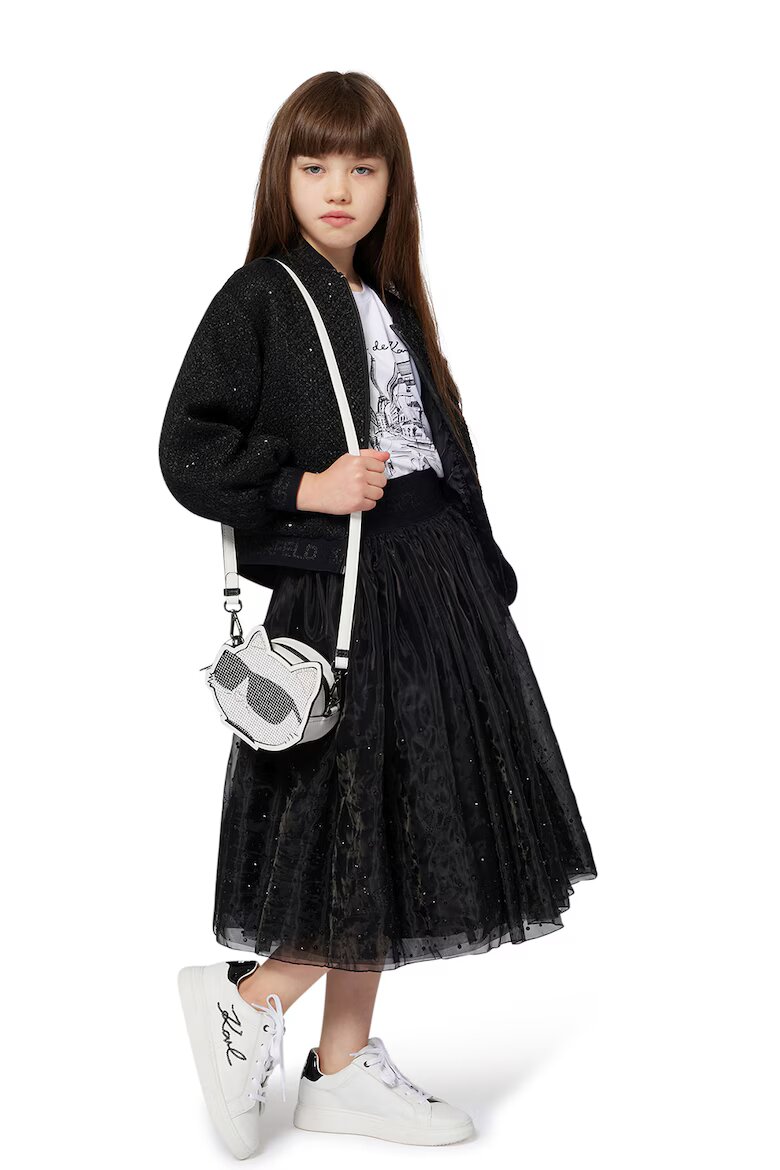 KARL LAGERFELD KIDS Разкроена пола от тюл Черен
