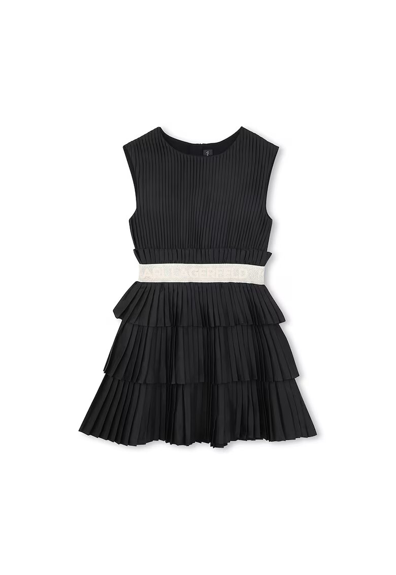 KARL LAGERFELD KIDS Разкроена рокля без ръкави - Черен/Светло бежово