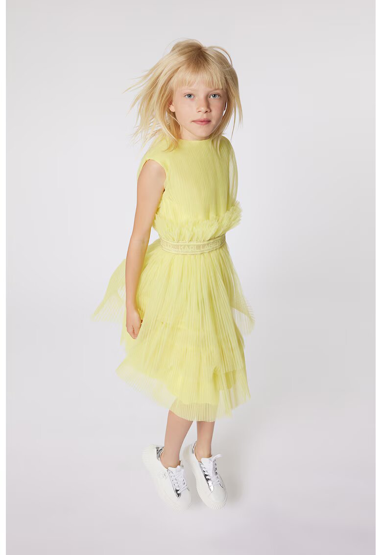 KARL LAGERFELD KIDS Разкроена рокля с тюл