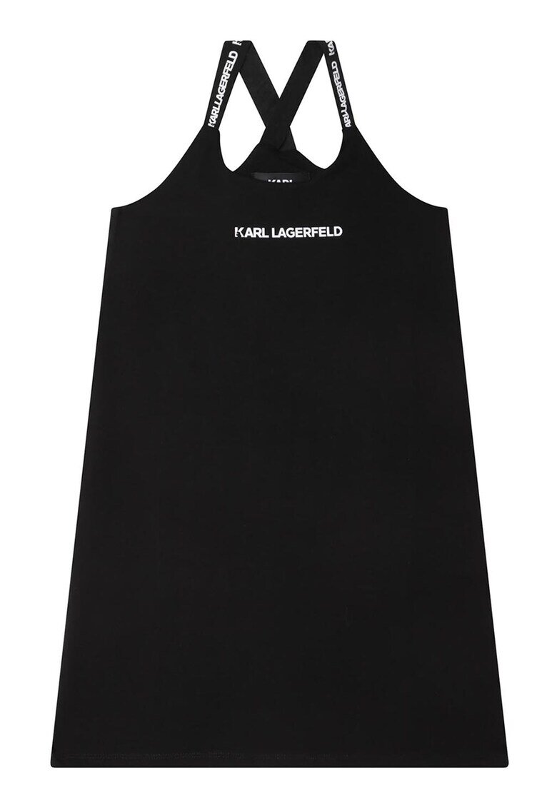 KARL LAGERFELD KIDS Рокля с лого - Бял/Черен