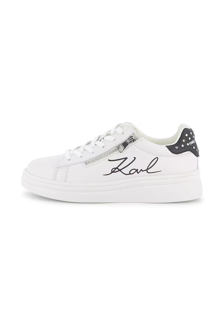 KARL LAGERFELD KIDS Спортни обувки с цип и лого - Бял