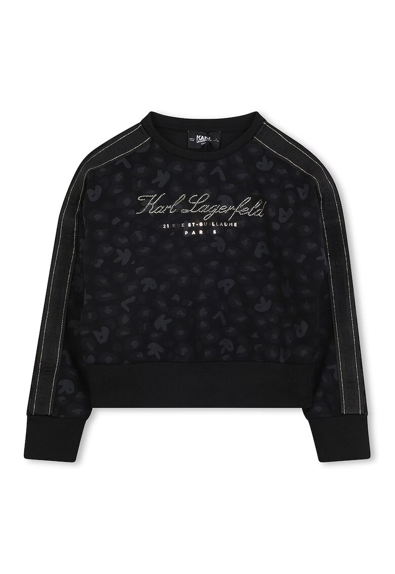 KARL LAGERFELD KIDS Суитшърт с лого - Черен/Tъмносив