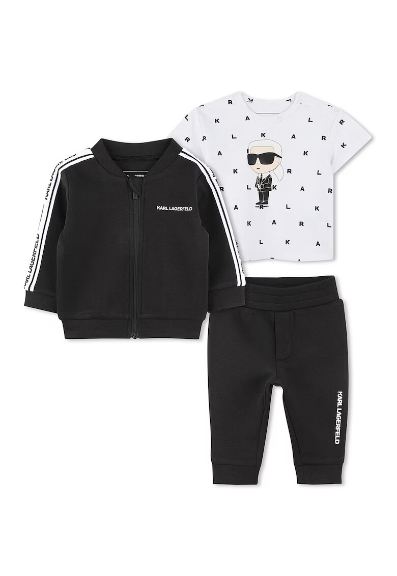 KARL LAGERFELD KIDS Суитшърт с цип - тениска и панталон - 3 части