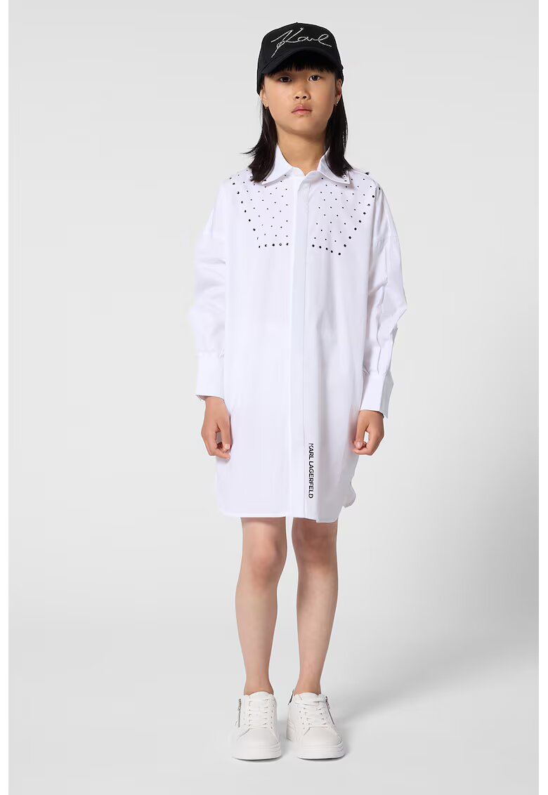 KARL LAGERFELD KIDS Свободна рокля-риза - Бял