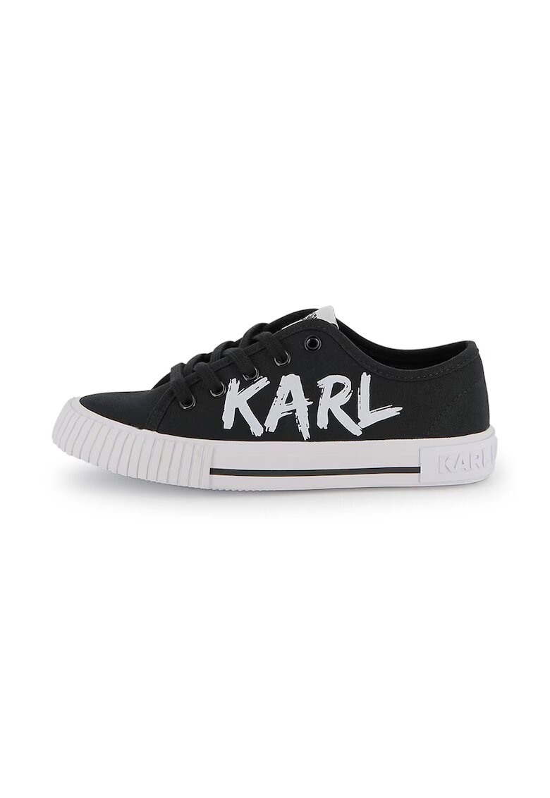 KARL LAGERFELD KIDS Текстилни спортни обувки с лого - Черен/Бял