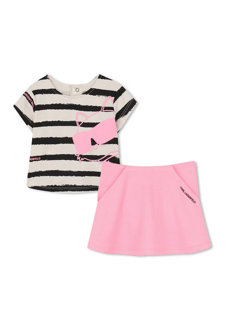 KARL LAGERFELD KIDS Тениска и пола - Черен/Камел/Розово