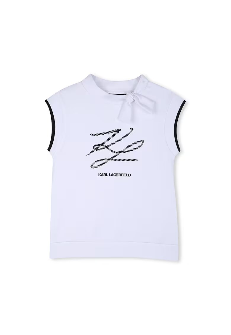 KARL LAGERFELD KIDS Тениска с лого - без ръкави - Бял