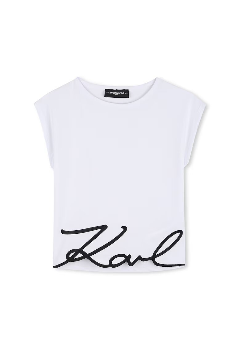 KARL LAGERFELD KIDS Тениска с лого - Бял