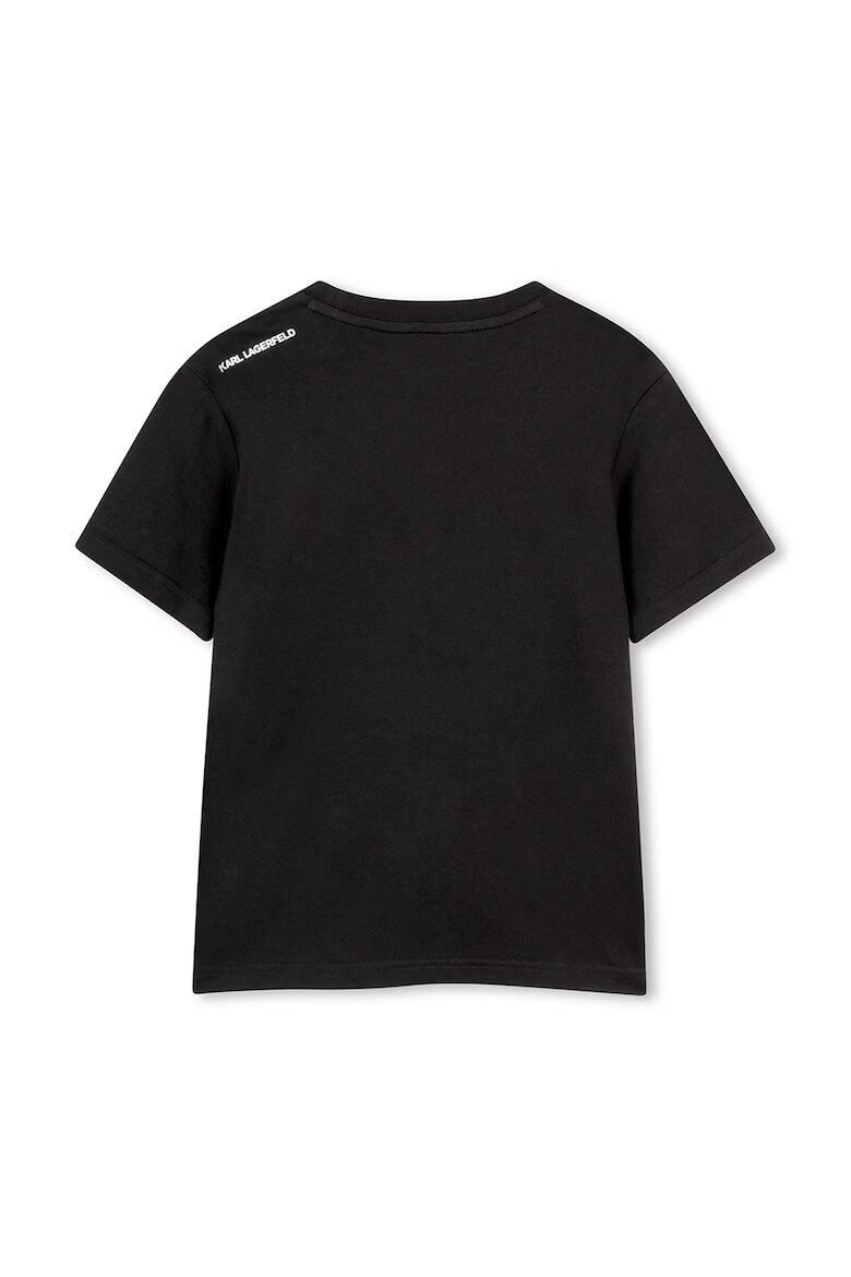 KARL LAGERFELD KIDS Тениска с лого Черен/Бял/Мръснобял