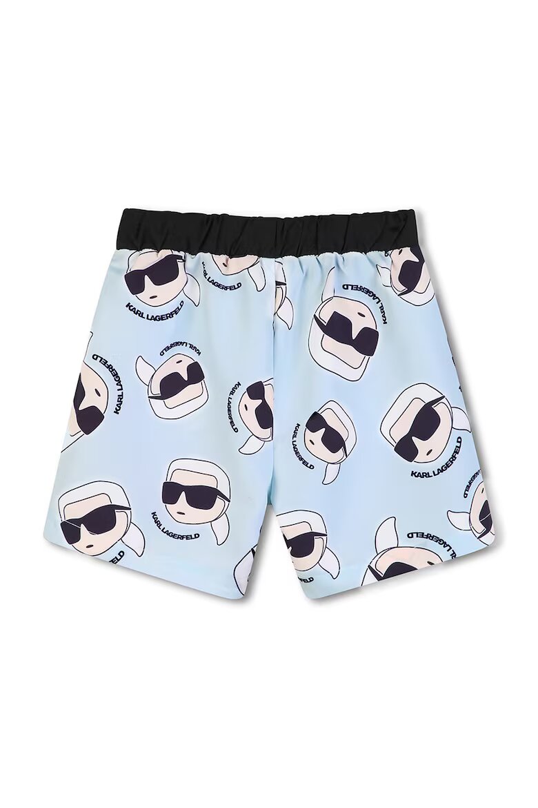 KARL LAGERFELD KIDS Тениска с лого и шорти Пастелносин/Черен