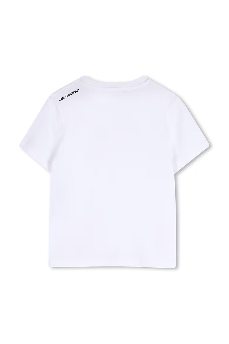 KARL LAGERFELD KIDS Тениска с лого Избеляло черно/Бял