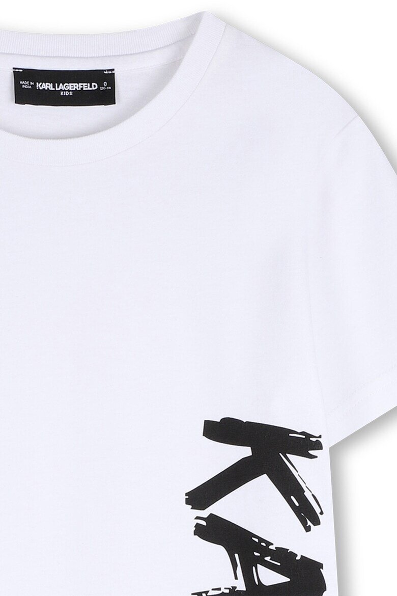 KARL LAGERFELD KIDS Тениска с лого Избеляло черно/Бял