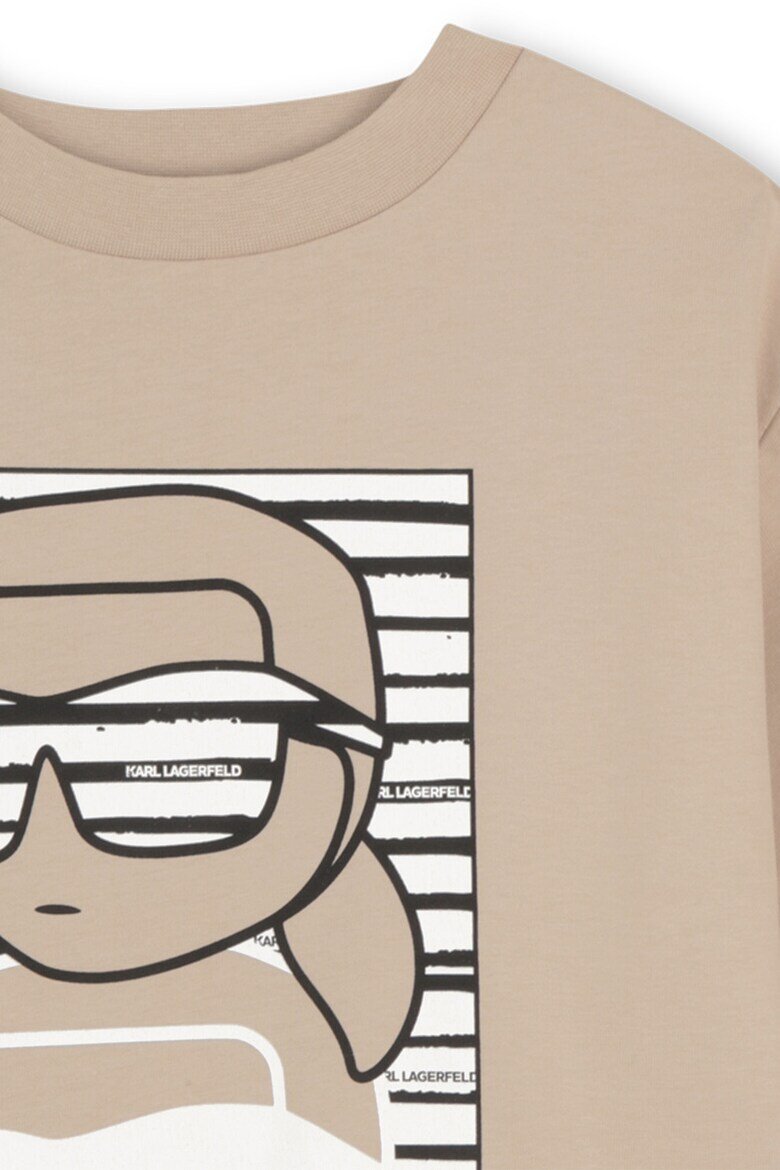 KARL LAGERFELD KIDS Тениска с лого Избеляло черно/Бял/Светло бежово