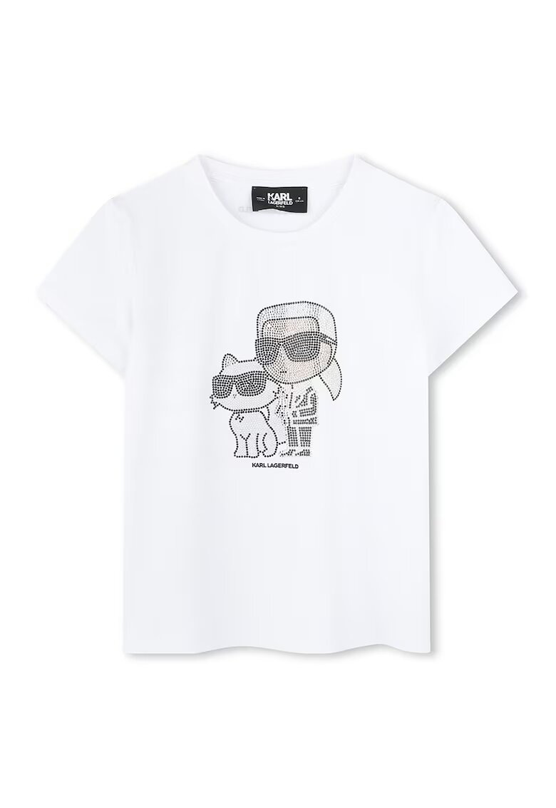 KARL LAGERFELD KIDS Тениска с модал с декоративни камъни