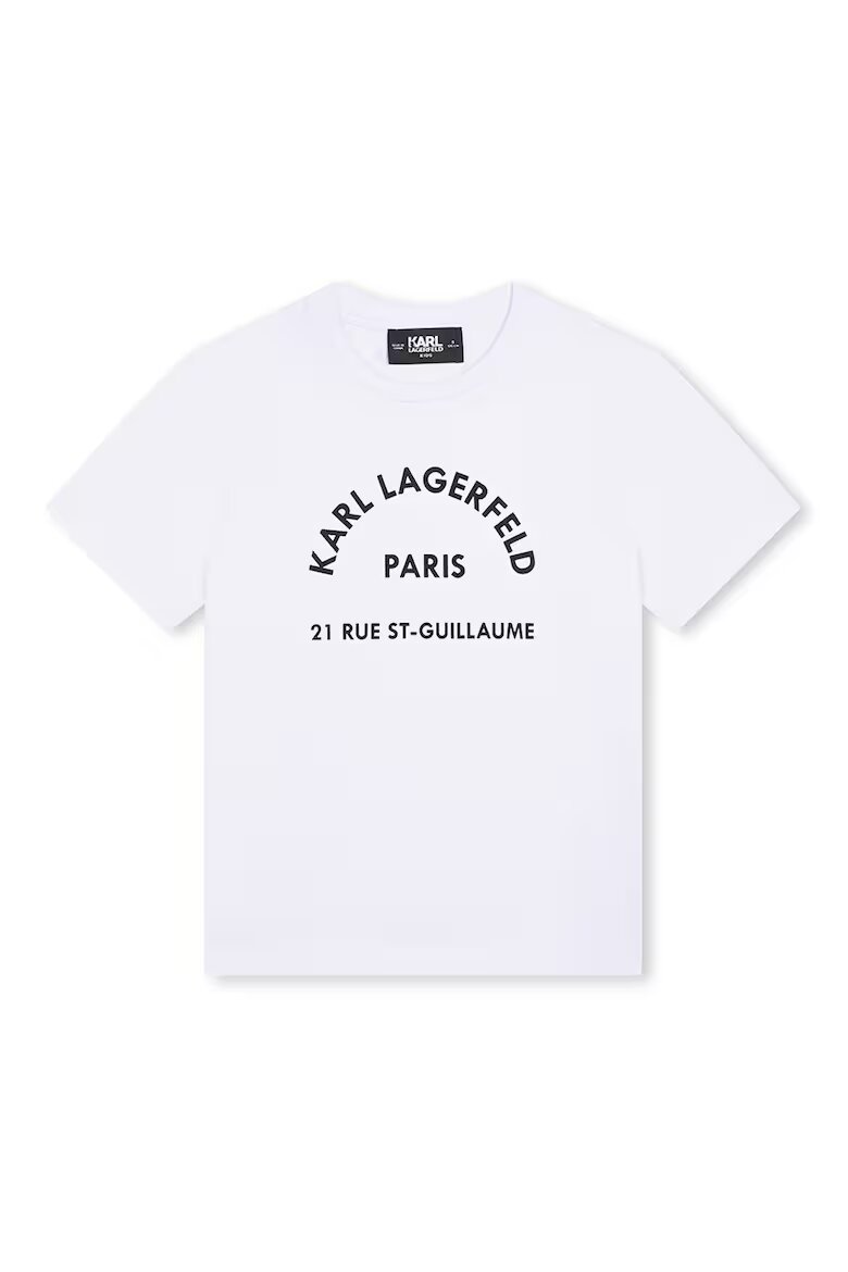KARL LAGERFELD KIDS Тениска с овално деколте и лого Бял