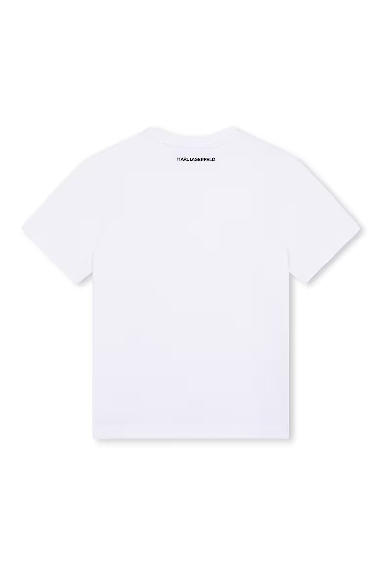 KARL LAGERFELD KIDS Тениска с овално деколте и лого Бял