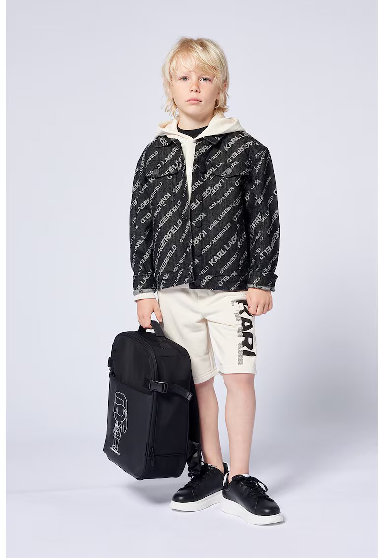 KARL LAGERFELD KIDS Яке от деним с лого - Сив/Избеляло черно