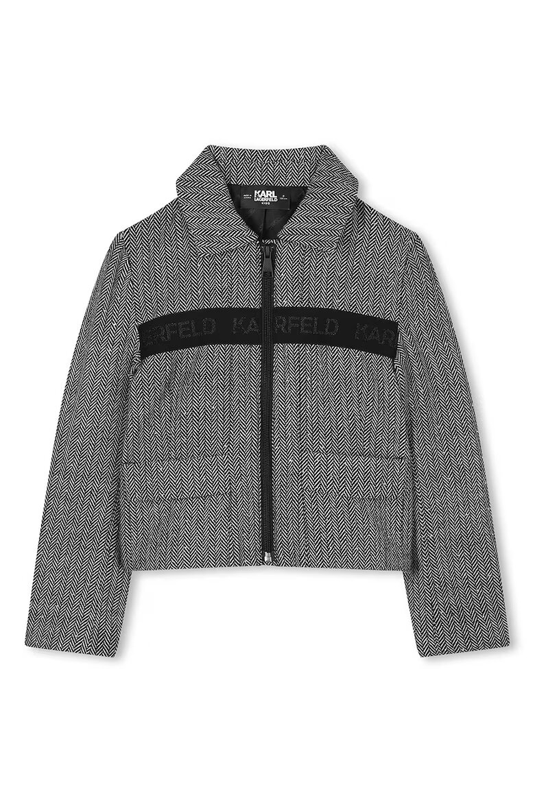 KARL LAGERFELD KIDS Яке с джобове отпред Бял/Черен