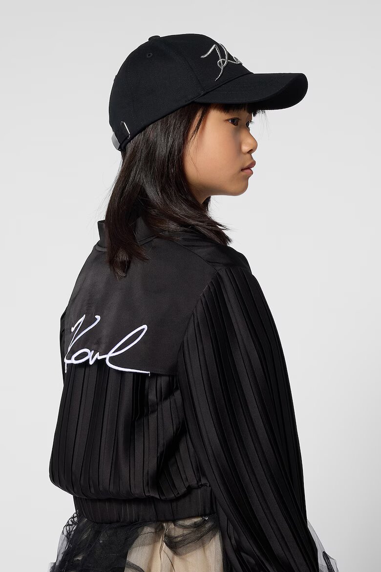 KARL LAGERFELD KIDS Яке с цип и лого на гърба Черен