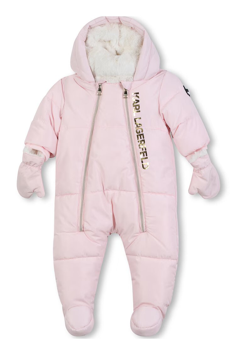 KARL LAGERFELD KIDS Зимен екип с лого - Златист/Светлорозов