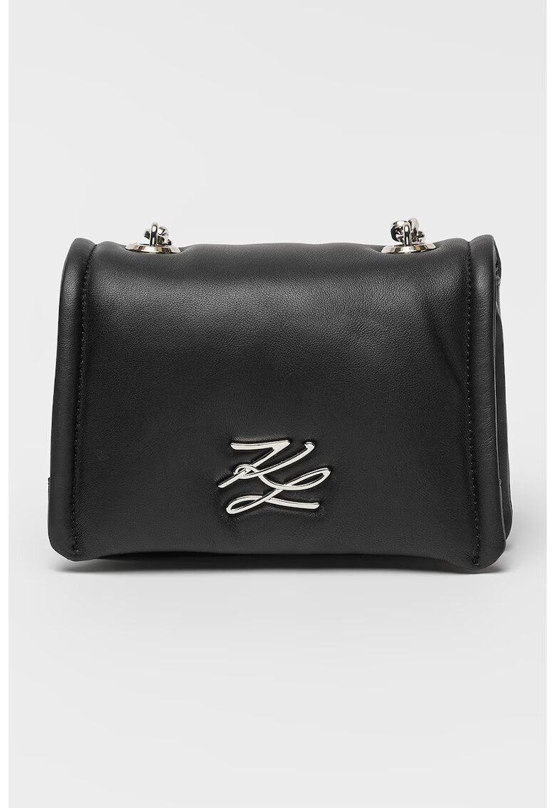 Karl Lagerfeld Кожена чанта през рамо Autograph с две отделения