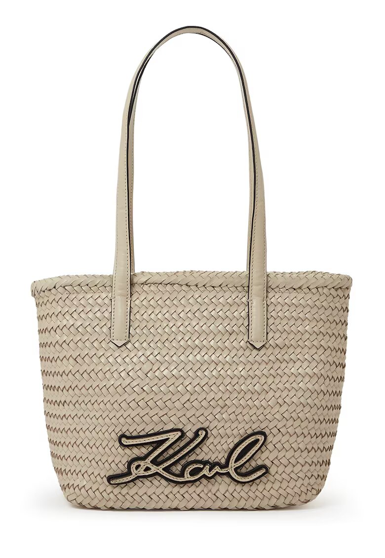 Karl Lagerfeld Кожена чанта Tote със сплетен дизайн