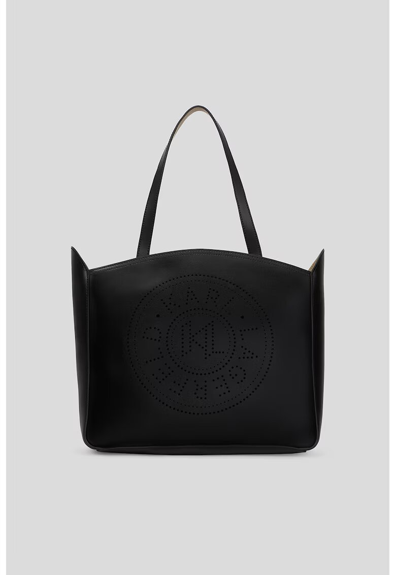 Karl Lagerfeld Кожена чанта за рамо с перфорирано лого