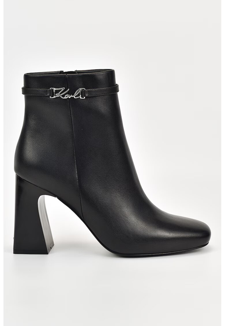 Karl Lagerfeld Кожени боти с масивен ток
